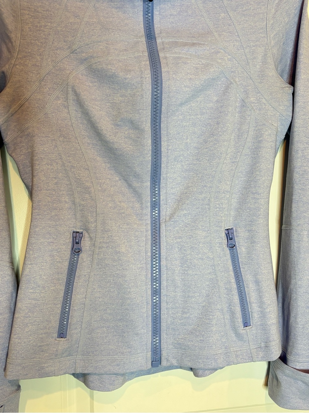 Lululemon Lavender Purple Mock Neck Full Zip Long Sleeve Fold Over Cuff Top 8 - Picture 3 of 8